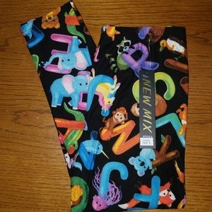 New Mix Animal Alphabet kids leggings